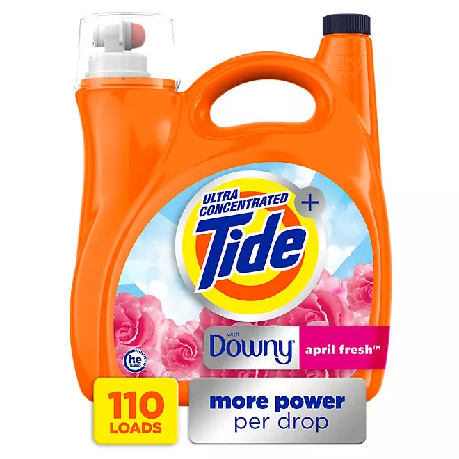 Tide plus Downy Liquid Laundry Detergent, April Fresh 150 fl. oz., 110 loads