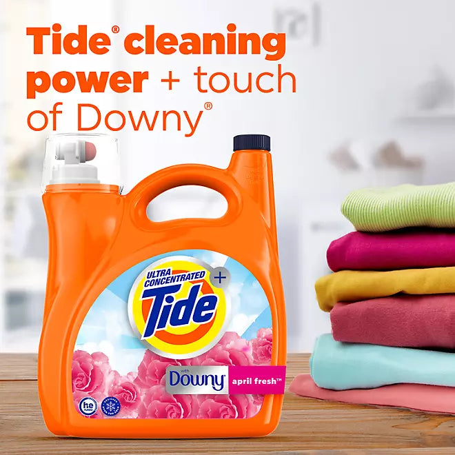 Tide plus Downy Liquid Laundry Detergent, April Fresh 150 fl. oz., 110 loads