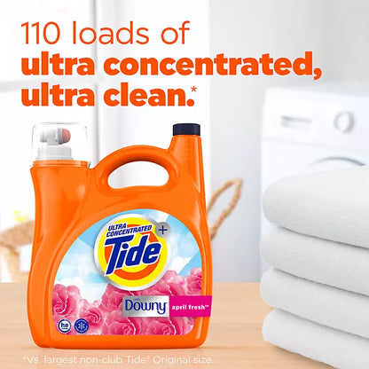 Tide plus Downy Liquid Laundry Detergent, April Fresh 150 fl. oz., 110 loads