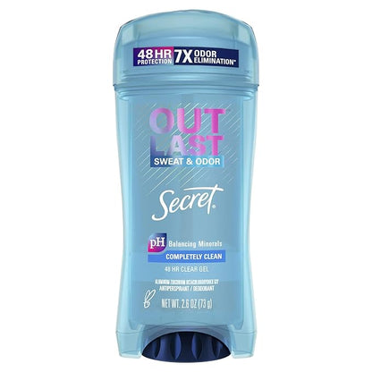 Secret Outlast Clear Gel Antiperspirant Deodorant for Women, Completely Clean, 2.6 oz