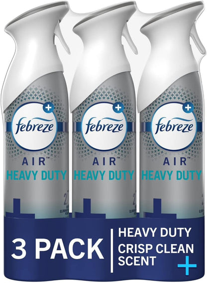 Febreze Air Freshener Spray/Deodorizer Odor Fighter Spray For Strong Odors, Heavy Duty Crisp Clean Scent, 8.8 Oz