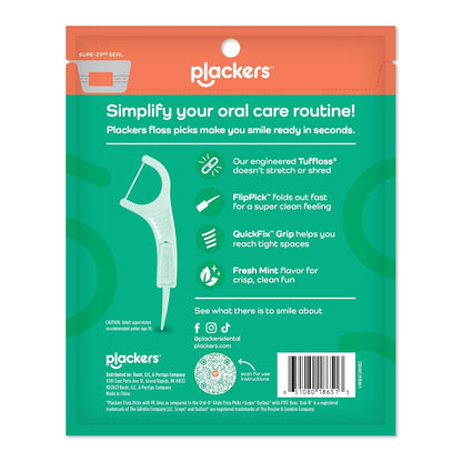 Plackers Micro Mint Dental Floss Picks, 90 Count (Pack of 5)