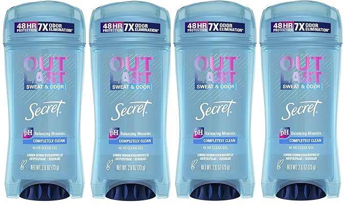 Secret Outlast Clear Gel Antiperspirant Deodorant for Women, Completely Clean, 2.6 oz