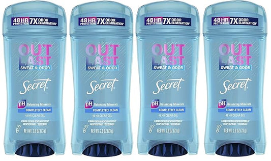 Secret Outlast Clear Gel Antiperspirant Deodorant for Women, Completely Clean, 2.6 oz