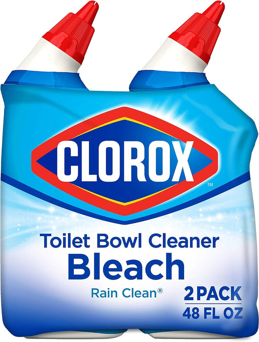 Clorox Toilet Bowl Cleaner, Rain Clean, 24 Ounces, 2 Pack